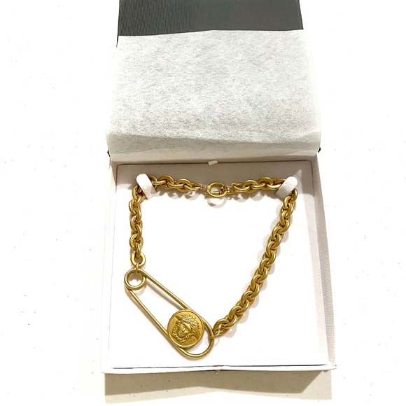 VINTAGE VERSACE Gold Choker Chain Necklace - Picture 2 of 7